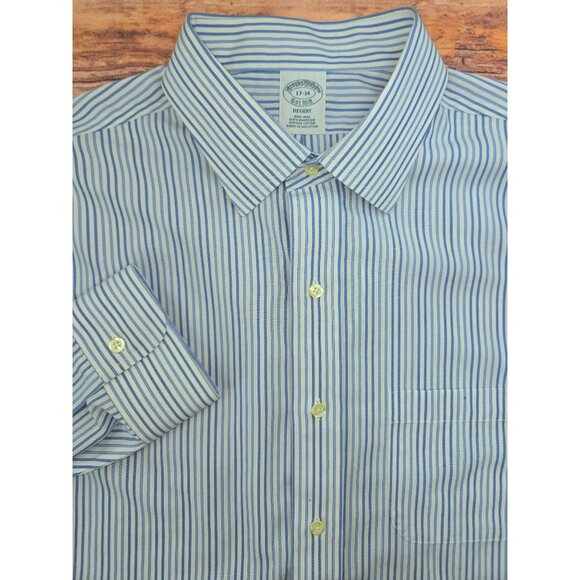 Brooks Brothers Regent Non-Iron Stripe Dress Shirt 17-34 - Large - Picture 4 of 6
